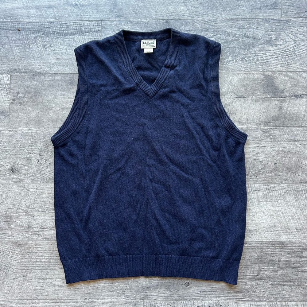 Vintage Navy L.L. Bean Lambswool Sweater Vest size L